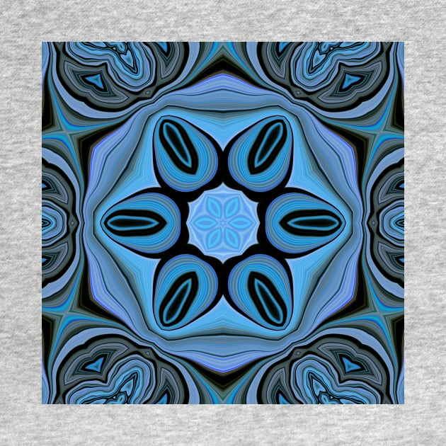 vivid shades of turquoise blue floral fantasy in square format by mister-john